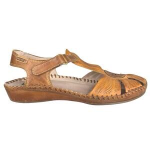 Pikolinos Women’s Puerto Vallarta Brown Leather Flats Size 40 US 9/9.5